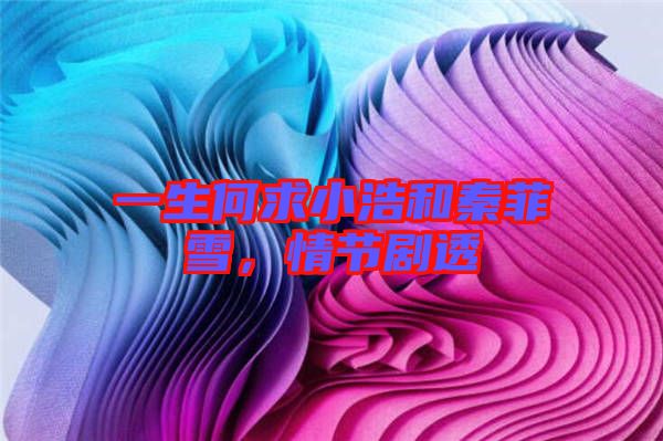 一生何求小浩和秦菲雪，情節(jié)劇透