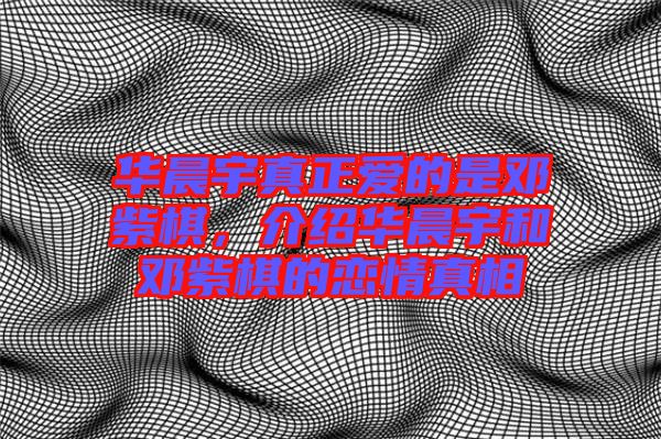 華晨宇真正愛的是鄧紫棋，介紹華晨宇和鄧紫棋的戀情真相
