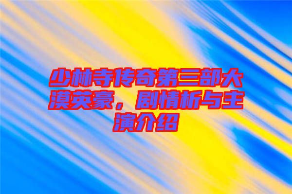 少林寺傳奇第三部大漠英豪，劇情析與主演介紹