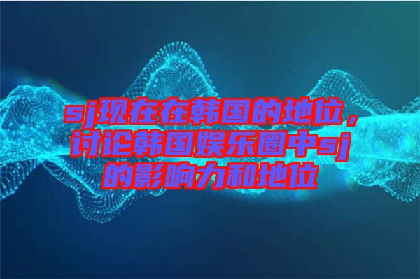 sj現(xiàn)在在韓國(guó)的地位，討論韓國(guó)娛樂圈中sj的影響力和地位