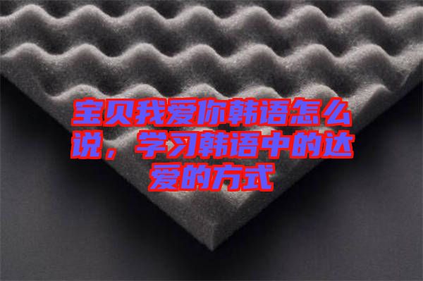 寶貝我愛你韓語(yǔ)怎么說，學(xué)習(xí)韓語(yǔ)中的達(dá)愛的方式