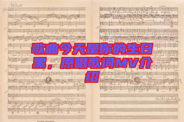 歌曲今天是你的生日黑，原唱歌詞MV介紹