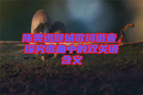 陳奕迅傾城歌詞諧音，探究歌曲中的雙關(guān)語含義
