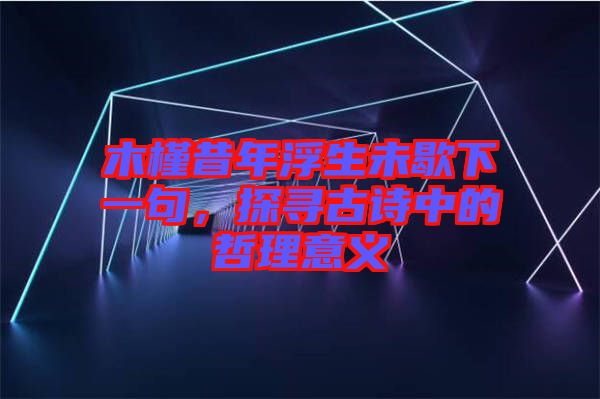 木槿昔年浮生未歇下一句，探尋古詩(shī)中的哲理意義