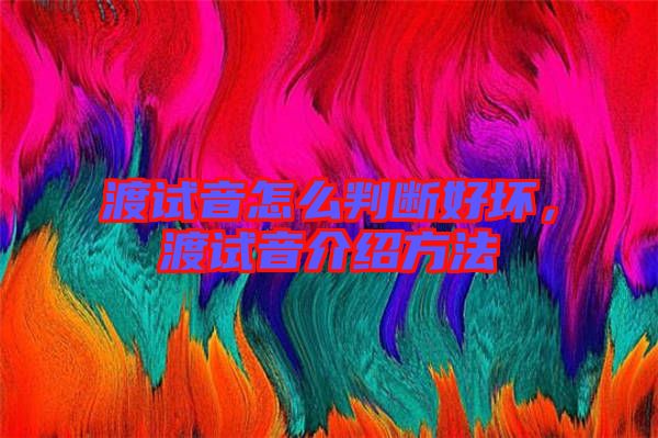 渡試音怎么判斷好壞，渡試音介紹方法