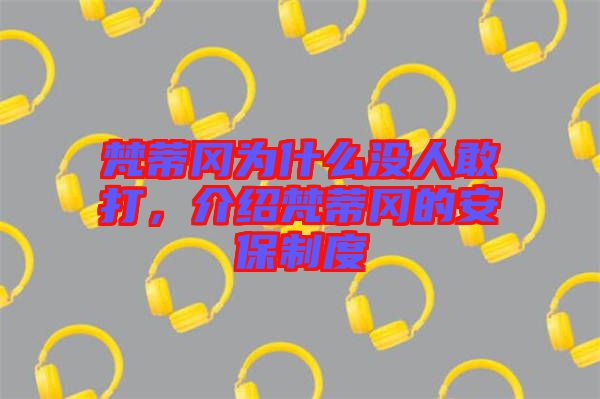 梵蒂岡為什么沒人敢打，介紹梵蒂岡的安保制度