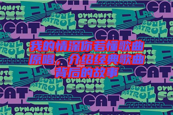我的情深你若懂歌曲原唱，介紹經(jīng)典歌曲背后的故事