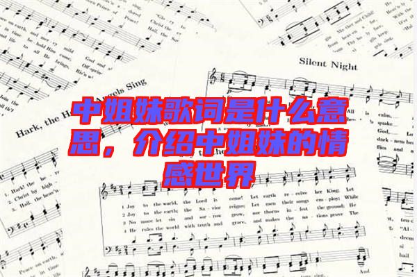 中姐妹歌詞是什么意思，介紹中姐妹的情感世界