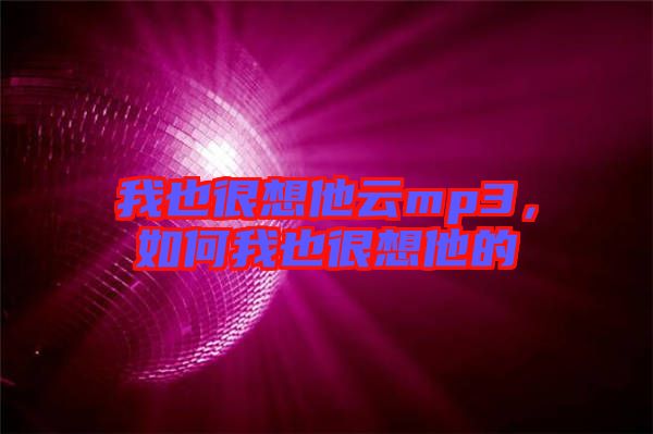 我也很想他云mp3，如何我也很想他的