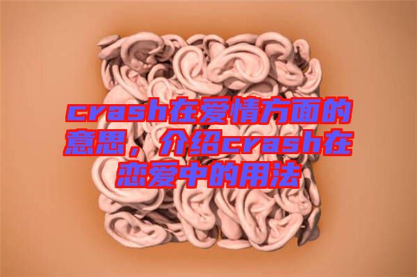 crash在愛情方面的意思，介紹crash在戀愛中的用法