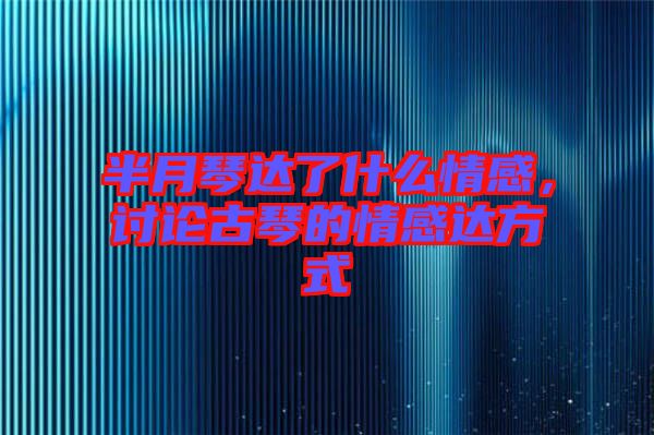 半月琴達(dá)了什么情感，討論古琴的情感達(dá)方式