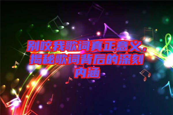 別咬我歌詞真正意義，揭秘歌詞背后的深刻內(nèi)涵