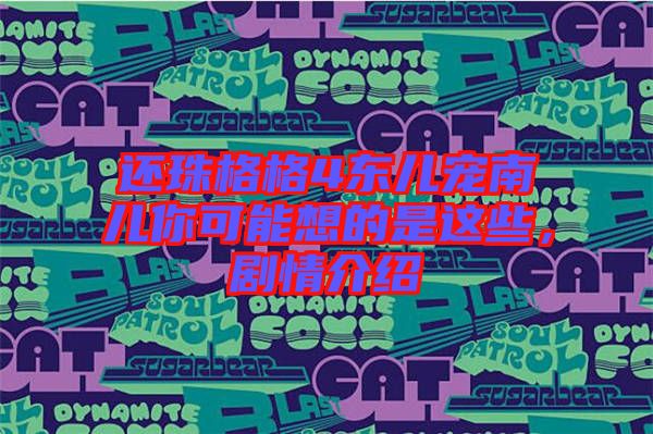 還珠格格4東兒寵南兒你可能想的是這些，劇情介紹