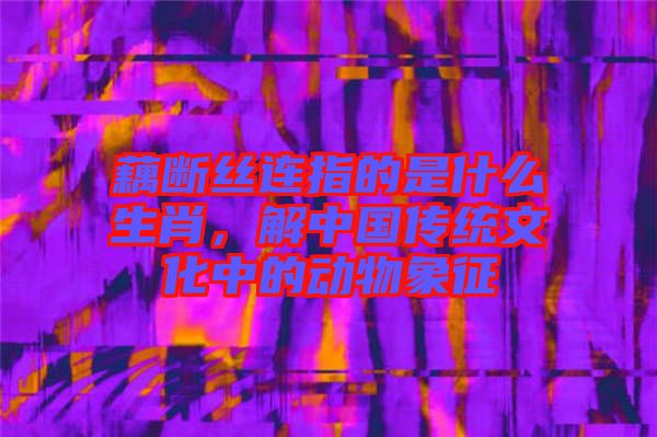 藕斷絲連指的是什么生肖，解中國傳統(tǒng)文化中的動物象征