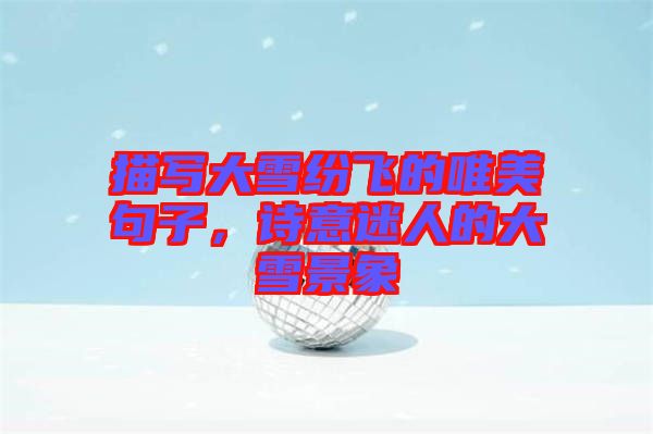 描寫大雪紛飛的唯美句子，詩意迷人的大雪景象