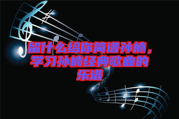 留什么給你簡(jiǎn)譜孫楠，學(xué)習(xí)孫楠經(jīng)典歌曲的樂(lè)譜