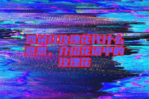 四朵紅玫瑰花代什么意思，介紹花語中的玫瑰花