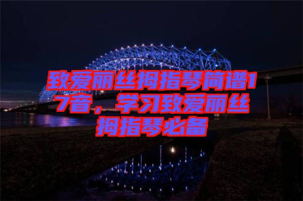 致愛麗絲拇指琴簡(jiǎn)譜17音，學(xué)習(xí)致愛麗絲拇指琴必備