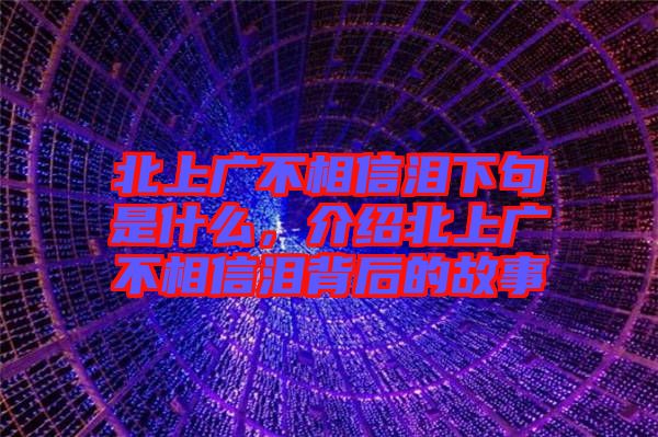 北上廣不相信淚下句是什么，介紹北上廣不相信淚背后的故事