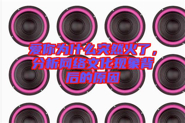 愛你為什么突然火了，分析網(wǎng)絡(luò)文化現(xiàn)象背后的原因