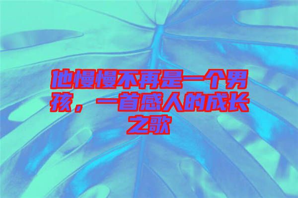 他慢慢不再是一個(gè)男孩，一首感人的成長之歌