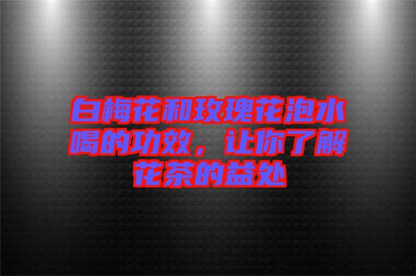 白梅花和玫瑰花泡水喝的功效，讓你了解花茶的益處