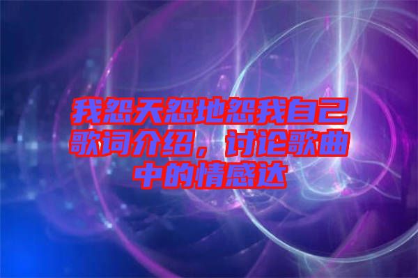 我怨天怨地怨我自己歌詞介紹，討論歌曲中的情感達(dá)