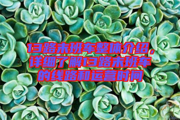 13路末班車整體介紹，詳細(xì)了解13路末班車的線路和運(yùn)營(yíng)時(shí)間
