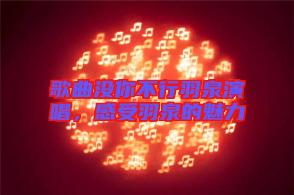 歌曲沒你不行羽泉演唱，感受羽泉的魅力