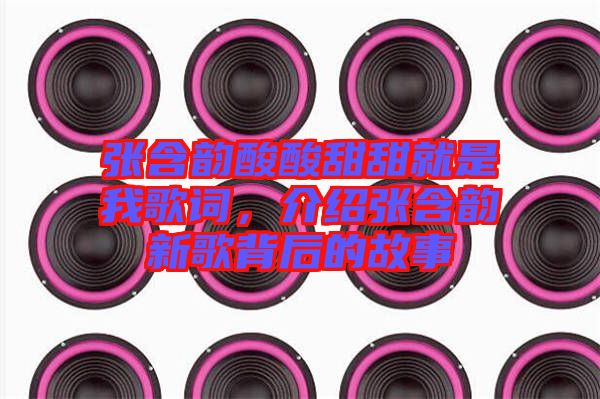 張含韻酸酸甜甜就是我歌詞，介紹張含韻新歌背后的故事