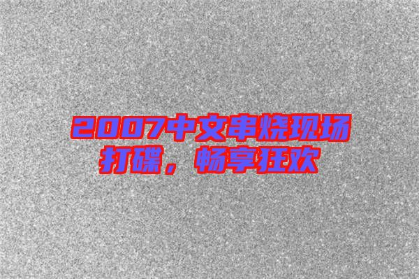 2007中文串燒現(xiàn)場(chǎng)打碟，暢享狂歡
