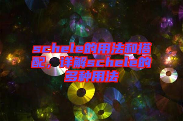 schele的用法和搭配，詳解schele的多種用法