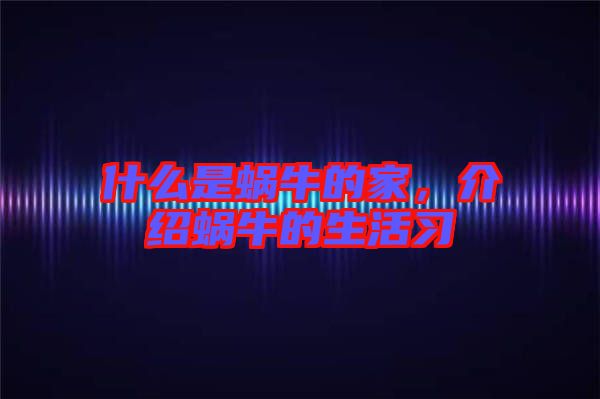 什么是蝸牛的家，介紹蝸牛的生活習(xí)