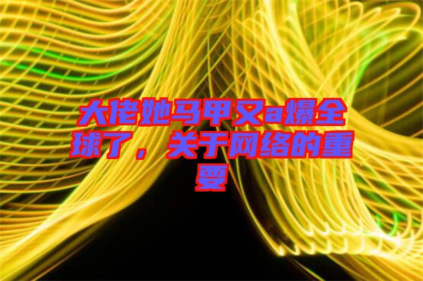 大佬她馬甲又a爆全球了，關于網絡的重要