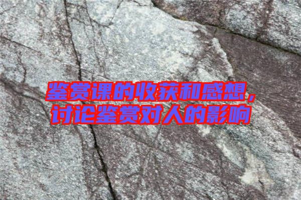 鑒賞課的收獲和感想，討論鑒賞對人的影響