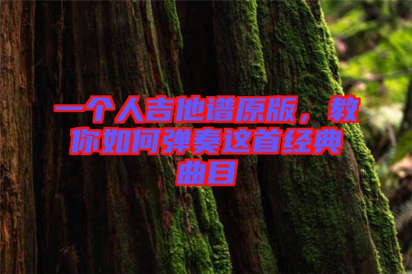一個人吉他譜原版，教你如何彈奏這首經(jīng)典曲目