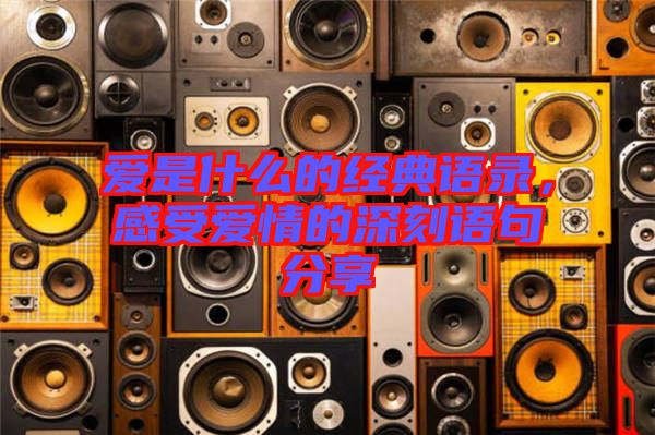 愛是什么的經(jīng)典語錄，感受愛情的深刻語句分享