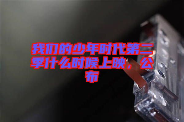 我們的少年時(shí)代第二季什么時(shí)候上映，公布