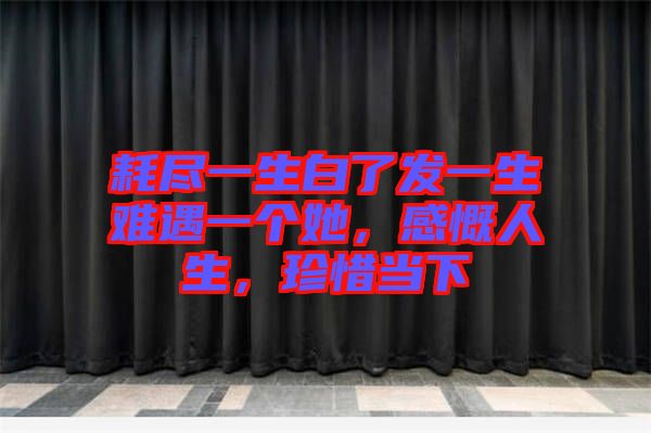 耗盡一生白了發(fā)一生難遇一個(gè)她，感慨人生，珍惜當(dāng)下