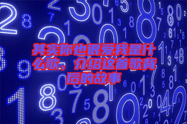 其實(shí)你也很愛(ài)我是什么歌，介紹這首歌背后的故事