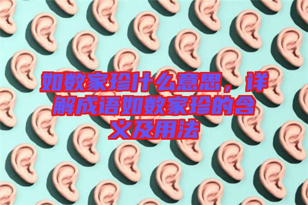 如數(shù)家珍什么意思，詳解成語(yǔ)如數(shù)家珍的含義及用法