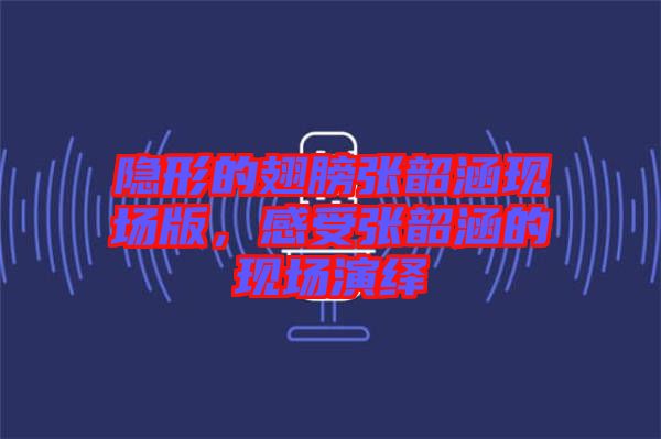 隱形的翅膀張韶涵現(xiàn)場(chǎng)版，感受張韶涵的現(xiàn)場(chǎng)演繹