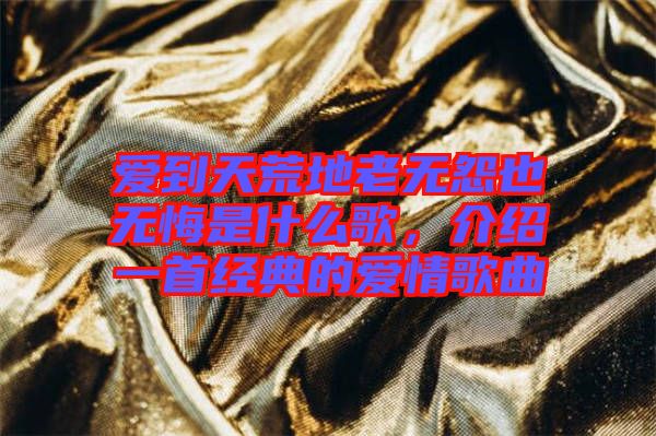 愛到天荒地老無怨也無悔是什么歌，介紹一首經(jīng)典的愛情歌曲