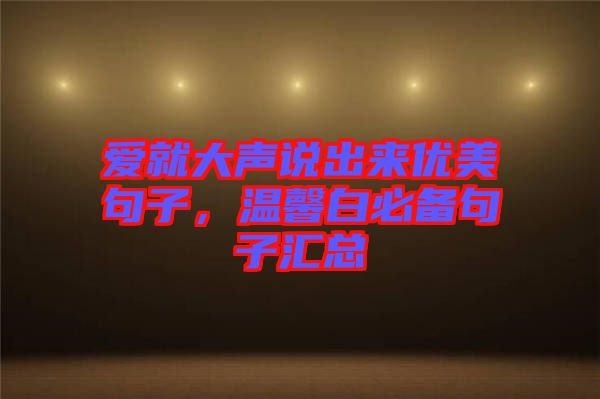 愛就大聲說出來優(yōu)美句子，溫馨白必備句子匯總