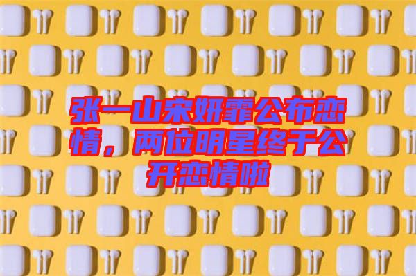 張一山宋妍霏公布戀情，兩位明星終于公開戀情啦