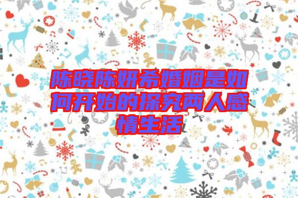 陳曉陳妍?；橐鍪侨绾伍_始的探究兩人感情生活