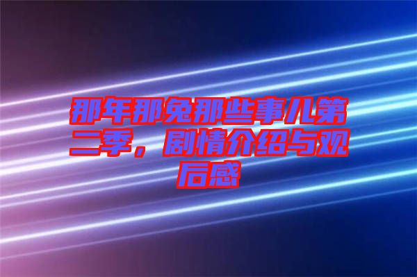 那年那兔那些事兒第二季，劇情介紹與觀后感