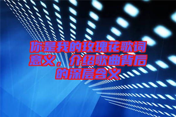 你是我的玫瑰花歌詞意義，介紹歌曲背后的深層含義
