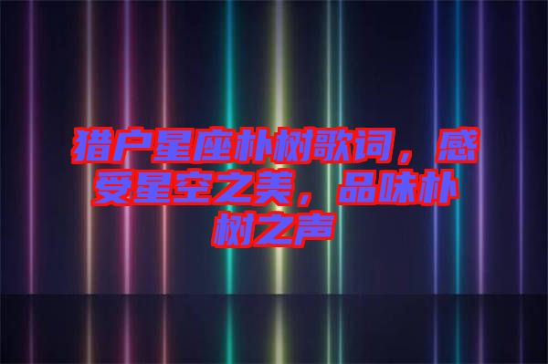 獵戶星座樸樹(shù)歌詞，感受星空之美，品味樸樹(shù)之聲