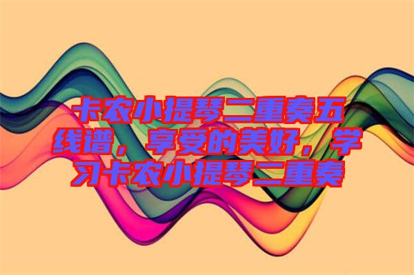 卡農(nóng)小提琴二重奏五線譜，享受的美好，學(xué)習(xí)卡農(nóng)小提琴二重奏